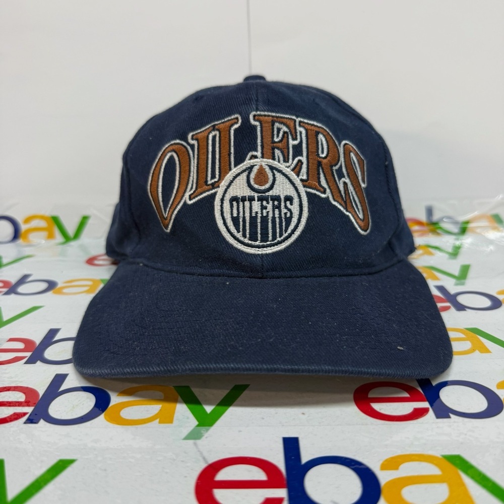 Vintage Edmonton Oilers Hat Cap Strapback Blue NHL 90s Starter